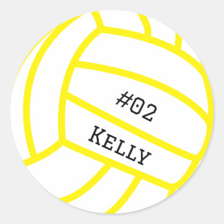 Gepersonaliseerde Gele Volleybal Stickers