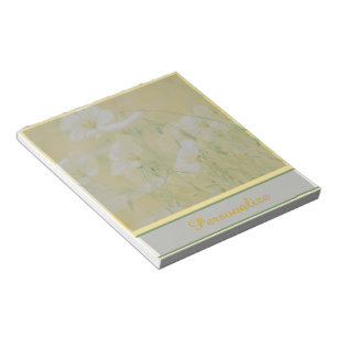 Gepersonaliseerde gele wilde bloemen notitieblok