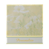 Gepersonaliseerde gele wilde bloemen notitieblok (Voorkant)