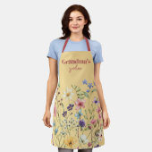 Gepersonaliseerde Gele Wildflower Garden Schort (Gedragen)