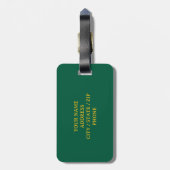 Gepersonaliseerde gele zittende kat silhouet reize bagagelabel (Achterkant verticaal)