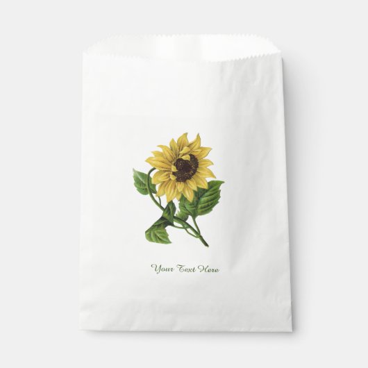 Gepersonaliseerde  gele zonnebloem bedankzakje (Voorkant)