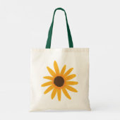 Gepersonaliseerde Gele Zonnebloem Canvas tas (Achterkant)