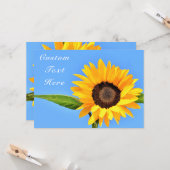 Gepersonaliseerde gele zonnebloem Kaart aangepaste (Voorkant / Achterkant in situ)
