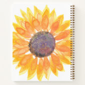 Gepersonaliseerde Gele Zonnebloem Notitieboek (Achterkant)