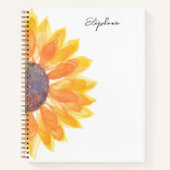 Gepersonaliseerde Gele Zonnebloem Notitieboek (Voorkant)