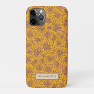 Gepersonaliseerde Gele Zonnebloem Patroon iPhone C Case-Mate iPhone Case