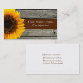 Gepersonaliseerde Gele Zonnebloem & Rustige Barn W Visitekaartje (Voorkant / Achterkant)