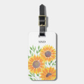 Gepersonaliseerde Gele Zonnebloemen Bagagelabel (Voorkant verticaal)
