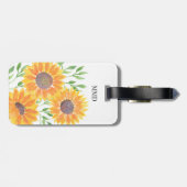 Gepersonaliseerde Gele Zonnebloemen Bagagelabel (Achterkant horizontaal)