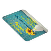 Gepersonaliseerde gele zonnebloemen magneet (Rechterzijde)