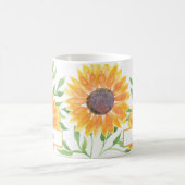Gepersonaliseerde gele zonnebloemen Patroonkoffie Koffiemok (Center)