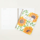 Gepersonaliseerde Gele Zonnebloemen Planner (Display)
