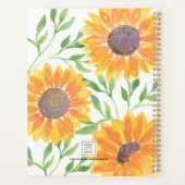 Gepersonaliseerde Gele Zonnebloemen Planner (Achterkant)