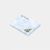 Gepersonaliseerde Gele Zwallowstaartvlinder Blauwe Post-it® Notes (Schuin)