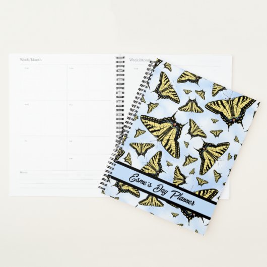 Gepersonaliseerde Gele Zwaluwstaartvlinders Planner (Display)