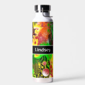 Gepersonaliseerde gele, zwarte, langgroene, vloeie waterfles (Links)