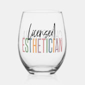 Gepersonaliseerde Gelicentieerde Estheticus Cosmet Wijnglas Zonder Voet (Voorkant)