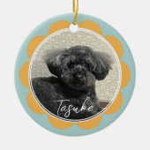 Gepersonaliseerde geliefde Bont Baby Bloem Keramisch Ornament (Voorkant)