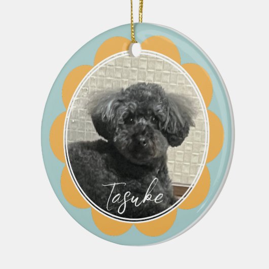 Gepersonaliseerde geliefde Bont Baby Bloem Keramisch Ornament (Links)