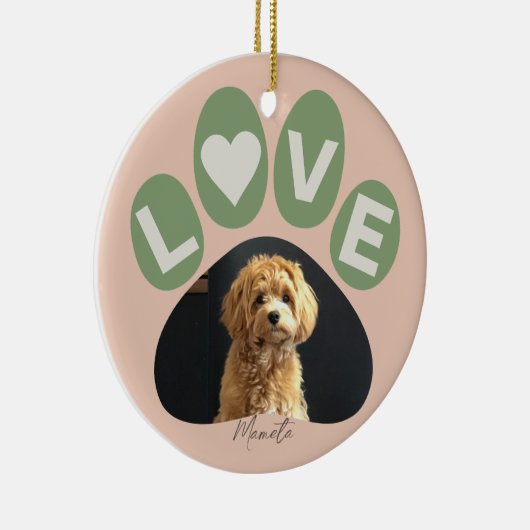 Gepersonaliseerde geliefde Bont Baby Paw Keramisch Ornament (Rechts)