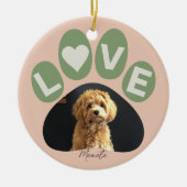 Gepersonaliseerde geliefde Bont Baby Paw Keramisch Ornament (Voorkant)