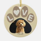 Gepersonaliseerde geliefde Bont Baby Paw Keramisch Ornament (Voorkant)