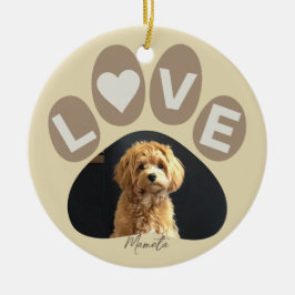 Gepersonaliseerde geliefde Bont Baby Paw Keramisch Ornament