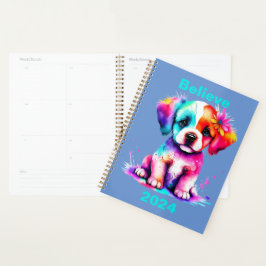 Gepersonaliseerde "Geloof" 2024 Planner, Puppy Planner
