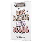 Gepersonaliseerde geloof retro leraar waardering klembord (Links)