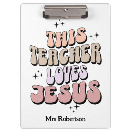 Gepersonaliseerde geloof retro leraar waardering klembord