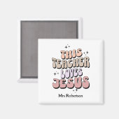 Gepersonaliseerde geloof retro leraar waardering magneet (Voorkant / Achterkant)