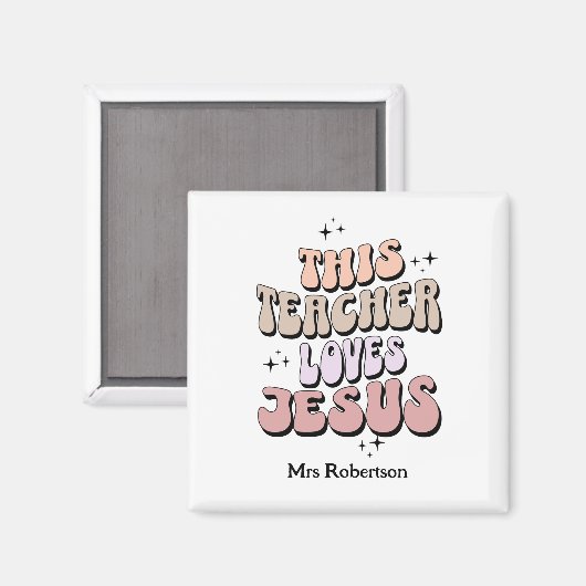 Gepersonaliseerde geloof retro leraar waardering magneet (Voorkant / Achterkant)
