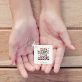 Gepersonaliseerde geloof retro leraar waardering sleutelhanger