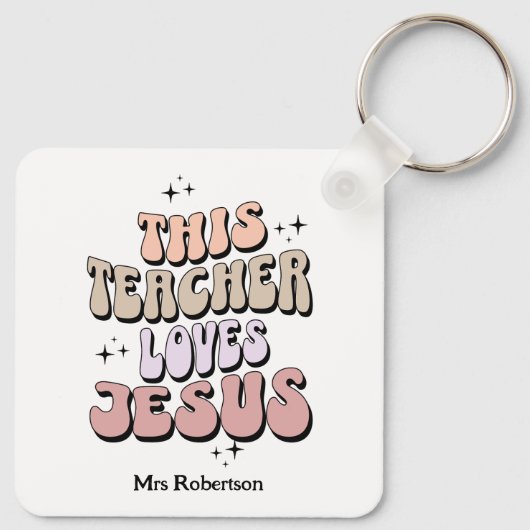 Gepersonaliseerde geloof retro leraar waardering sleutelhanger (Achterkant)