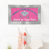 Gepersonaliseerde Gelukkige 100ste Verjaardagsbann Spandoek (Insitu)