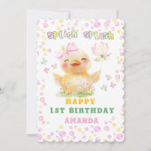 Gepersonaliseerde Gelukkige 1e Verjaardag Rubber E Kaart (Voorkant)