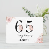 Gepersonaliseerde Gelukkige 65ste Verjaardag Kaart (Staand voorkant)