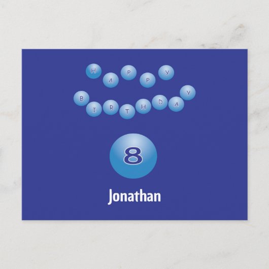 Gepersonaliseerde Gelukkige 8e Verjaardag Bouncing Briefkaart (Voorkant)