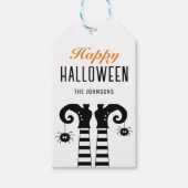 Gepersonaliseerde Gelukkige Halloween Heksenvoeten Cadeaulabel (Voorkant)