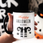 Gepersonaliseerde gelukkige Halloween heksenvoeten Mok