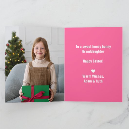 Gepersonaliseerde Gelukkige Paashaas Kleindochter Kaart (Binnen)