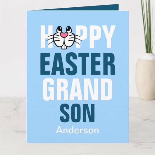 Gepersonaliseerde Gelukkige Paashaas Kleinzoon Kaart (Voorkant)