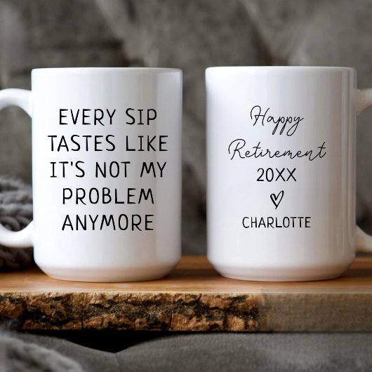 Gepersonaliseerde gelukkige pensioneringscollega h koffiemok