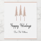 Gepersonaliseerde gelukkige vakantie - Vrolijk ker Wijn Etiket (Enkel label)