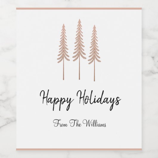 Gepersonaliseerde gelukkige vakantie - Vrolijk ker Wijn Etiket (Enkel label)