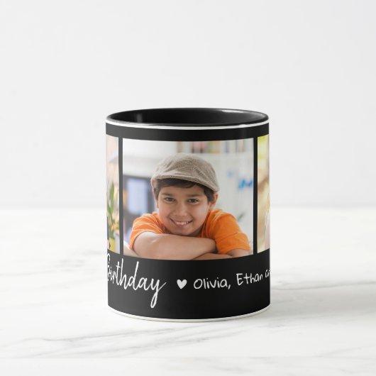 Gepersonaliseerde Gelukkige Verjaardag 3 Foto Coll Mok (Midden)