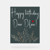 Gepersonaliseerde Gelukkige Verjaardag Acryl Teken Acryl Bord (Voorkant)