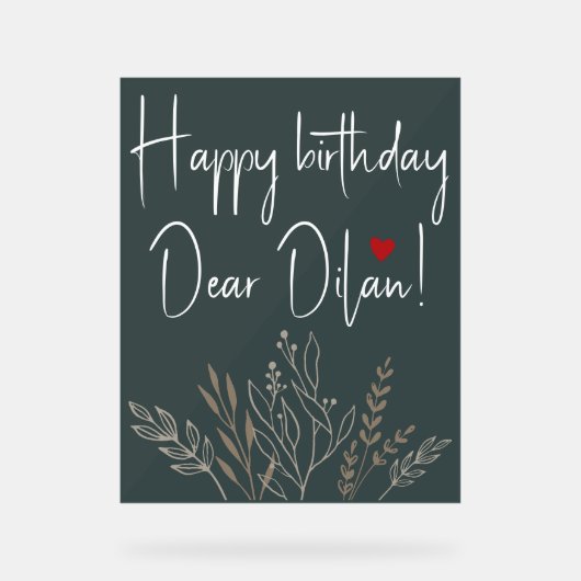 Gepersonaliseerde Gelukkige Verjaardag Acryl Teken Acryl Bord (Voorkant)