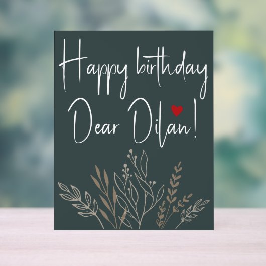 Gepersonaliseerde Gelukkige Verjaardag Acryl Teken Acryl Bord (Neutraal)